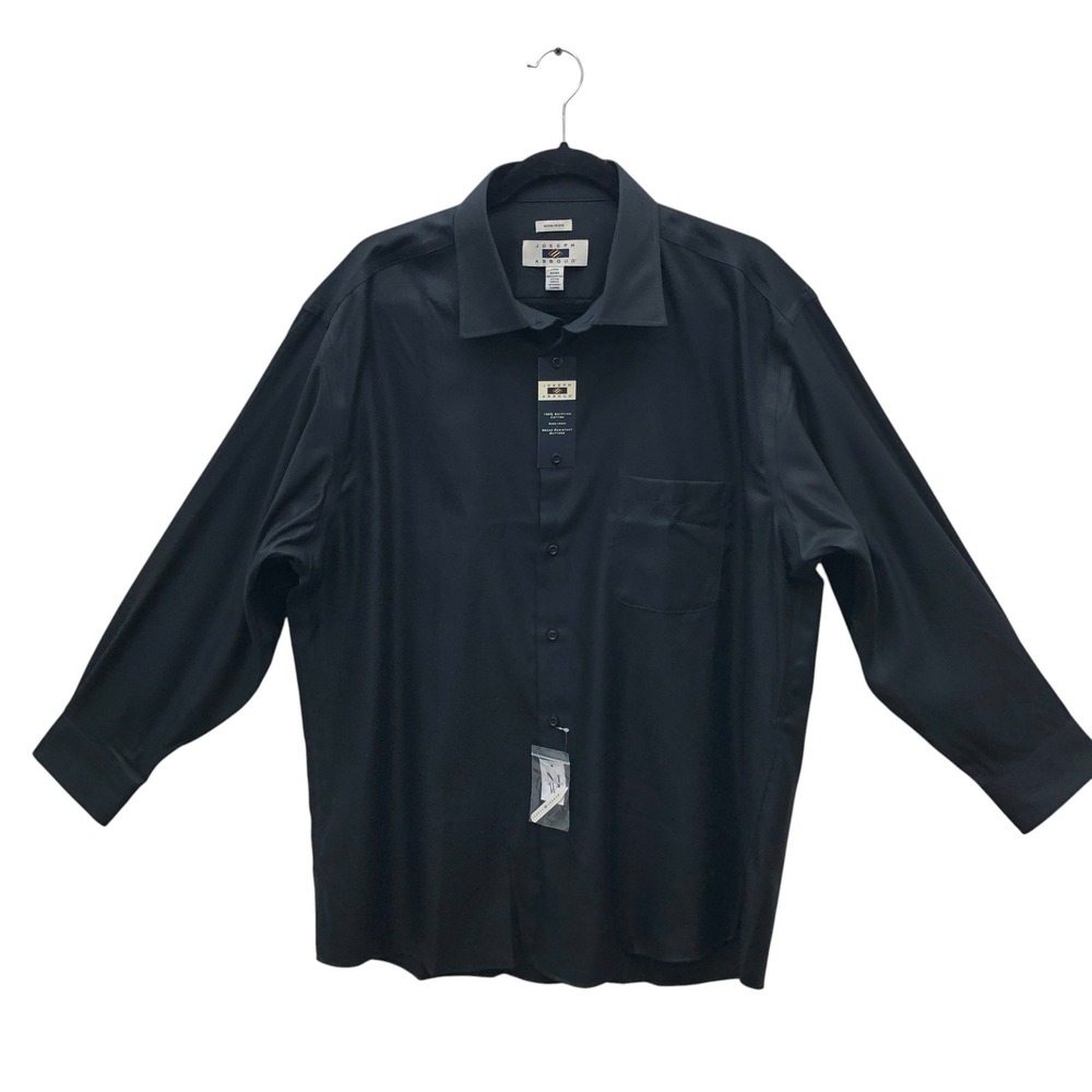 Joseph Abboud Shirt Mens 17.5 32/33 Black Egyptian Cotton‎ Non Iron Dress NWT